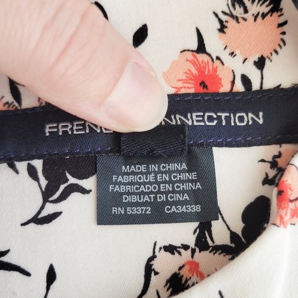 NWOT French Connection White Floral Fit and Flare Dress Size 8 - Picture 7 of 8